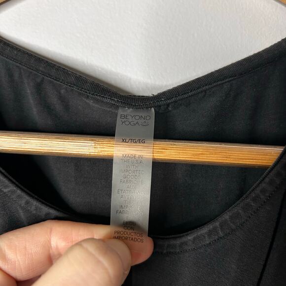 Beyond Yoga Maxi Around The World Front Twist Dress Women’s XL Black Cutout - Picture 8 of 14